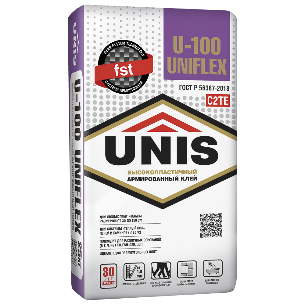 Клей для плитки Unis Uniflex U-100 25 кг 25 кг цена