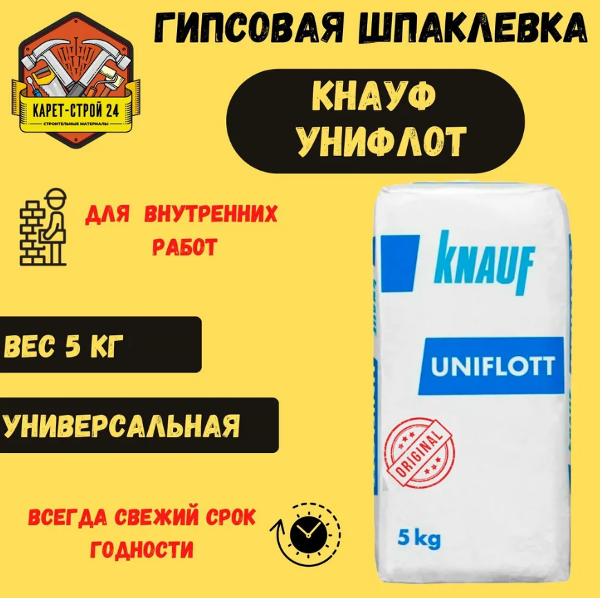 Шпатлевка гипсовая Кнауф Унифлот 5 кг цена