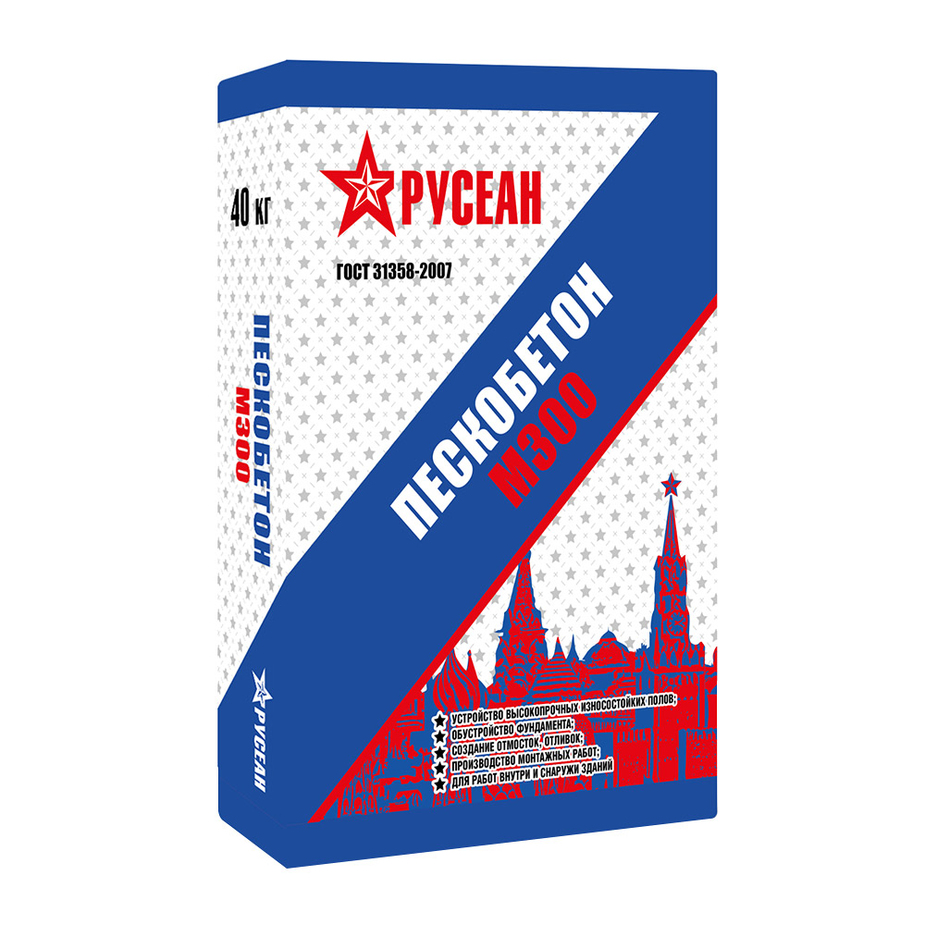Пескобетон М300 Русеан 40 кг цена