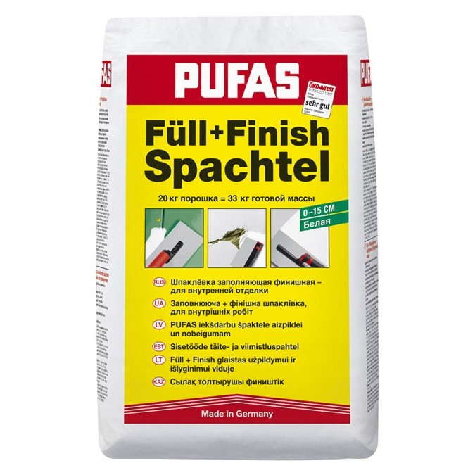 Шпаклевка гипсовая Pufas Full-Finish Spachtel 20 кг цена