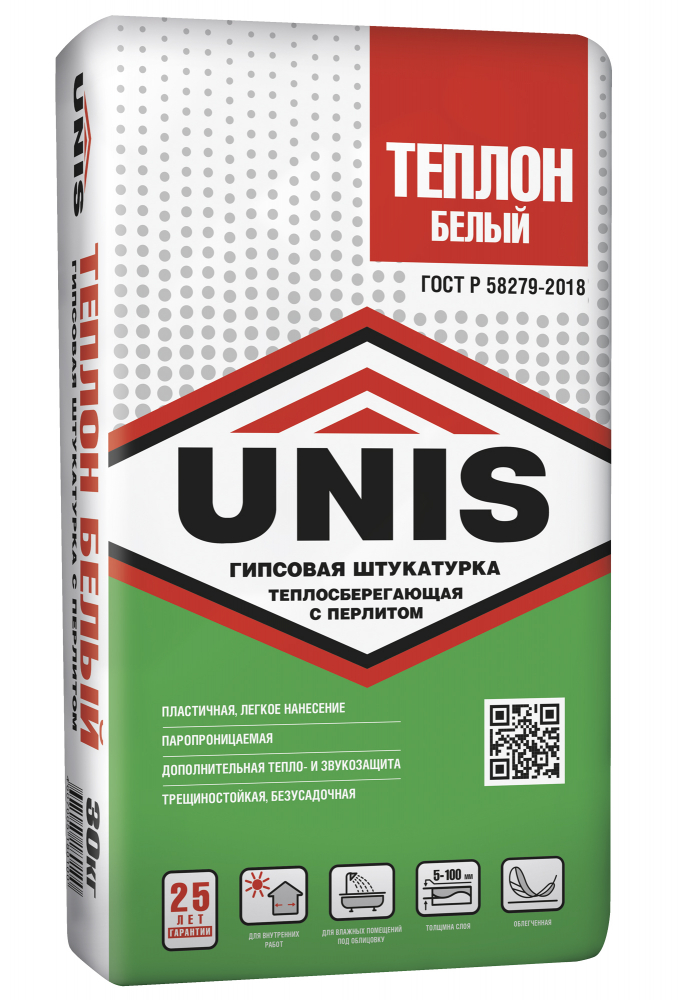 Штукатурка гипсовая Unis Теплон белая 30 кг цена