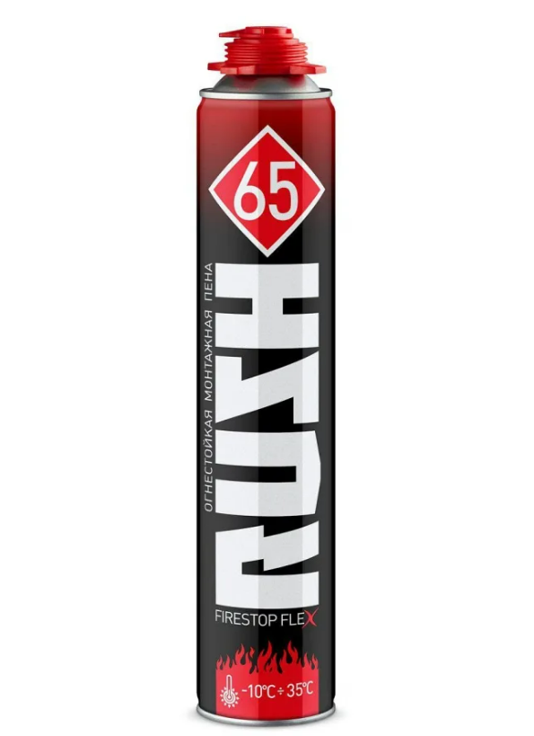 Пена монтажная профессиональная огнестойкая RUSH Firestop Flex 65 цена за баллон