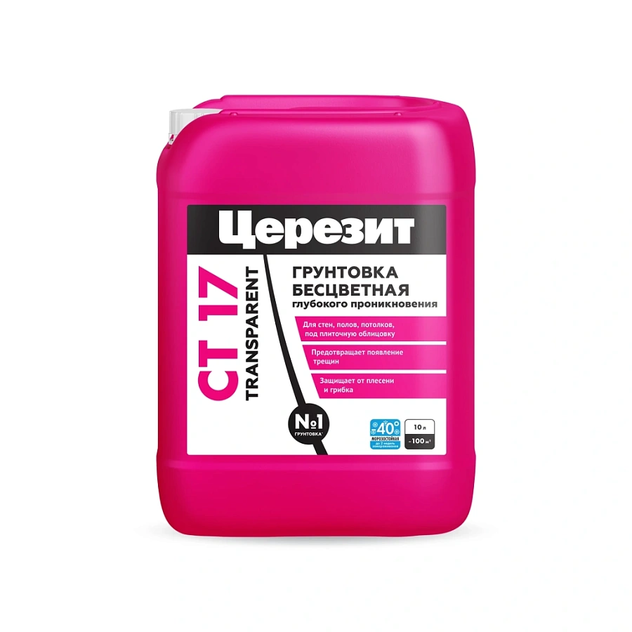 Грунтовка глубокого проникновения Церезит СТ 17 Transparent бесцветная 10 л цена