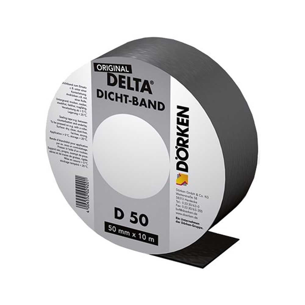 Лента уплотнительная Delta Dicht Band DB 50 самоклеящаяся для контробрешетки 10м х 50мм цена