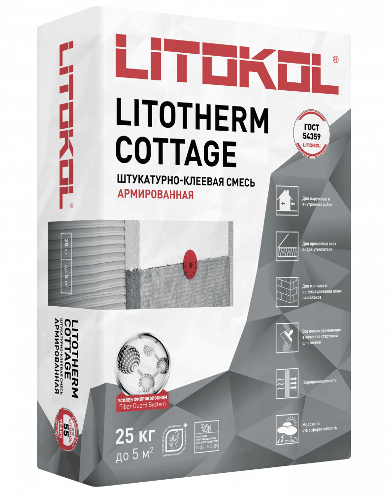 Клей для теплоизоляции Litokol Litotherm Cottage универсальный 25 кг цена
