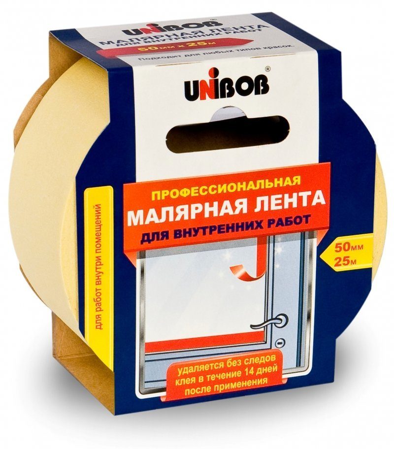 Лента малярная 50 мм. x 25 м. Желтая цена
