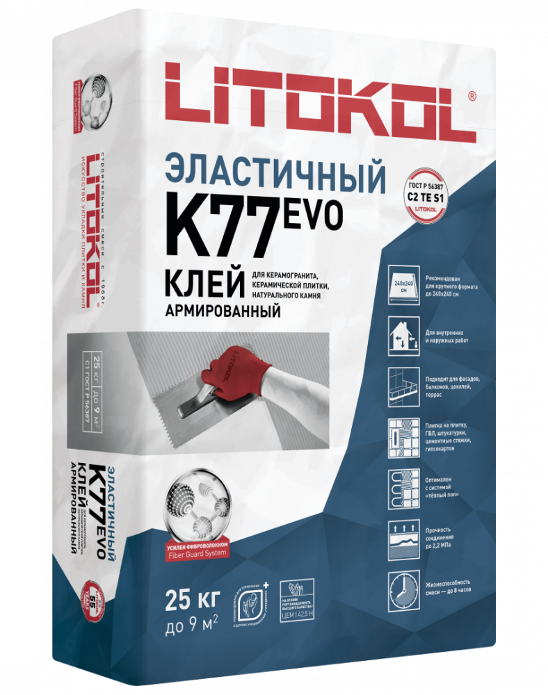 Клей для плитки Litokol SuperFlex K77 25 кг